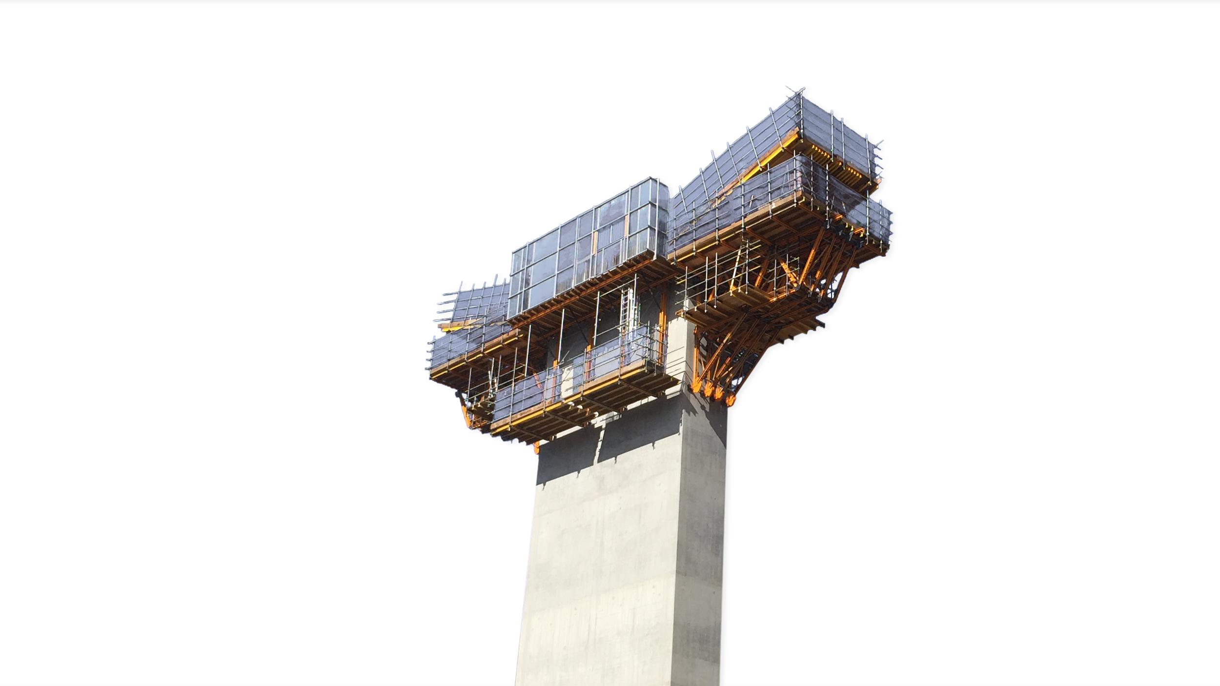 Vysoce únosná konzolová konstrukce použitá pro stavbu hlavic na mostních pilířích. Přednosti: Přizpůsobitelná každému rozměru